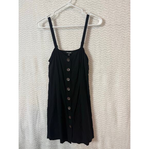 BN #5 Express Black Button-Front Mini Dress Size XS Sleeveless adjustable straps - Picture 6 of 6
